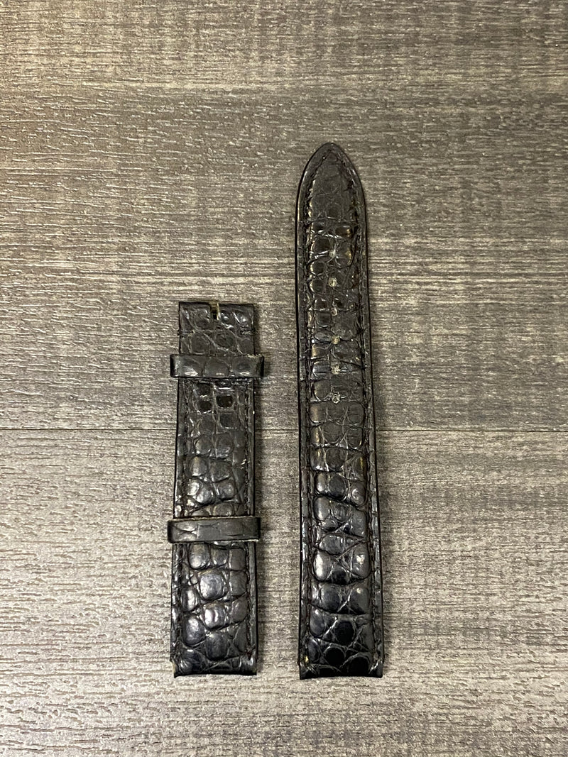 BAUME & MERCIER Original Black Padded Crocodile Leather Watch Strap