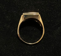 Amazing Designer Solid Yellow Gold with Onyx Black Inlay Detail Ring - $6K Appraisal Value w/CoA} APR57