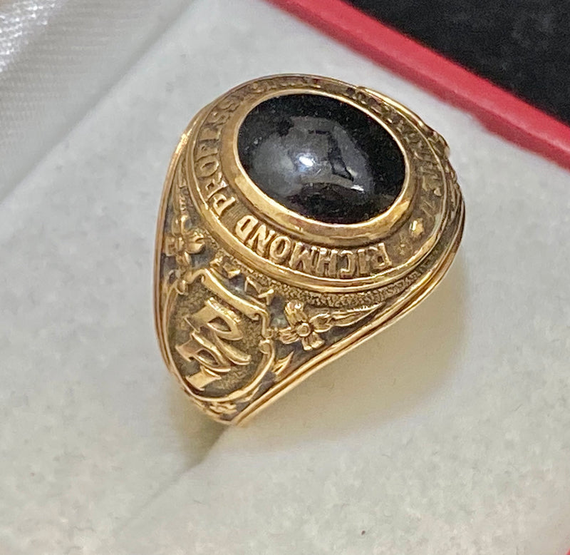 1940’s Richmond Professional Institute Solid Yellow Gold with Onyx Class Ring - $6K Appraisal Value w/CoA} APR57