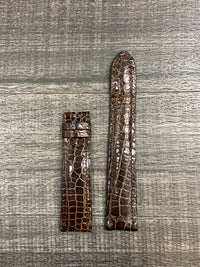 High-Quality Brown Padded Alligator Leather Watch Strap - $650 APR VALUE w/ CoA! ✓ APR 57