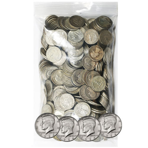 90% Silver Kennedy Half Dollars ($500 FV, Circulated) APR 57