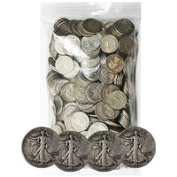 90% Silver Walking Liberty Half Dollars ($500 FV, Circulated) APR 57