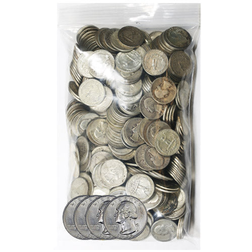 90% Silver Washington Quarters ($500 FV, Circulated) APR 57