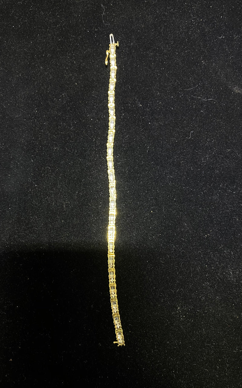 Unique Designer Solid Yellow Gold and Diamond Tennis Bracelet - $20K Appraisal Value w/ CoA! APR 57