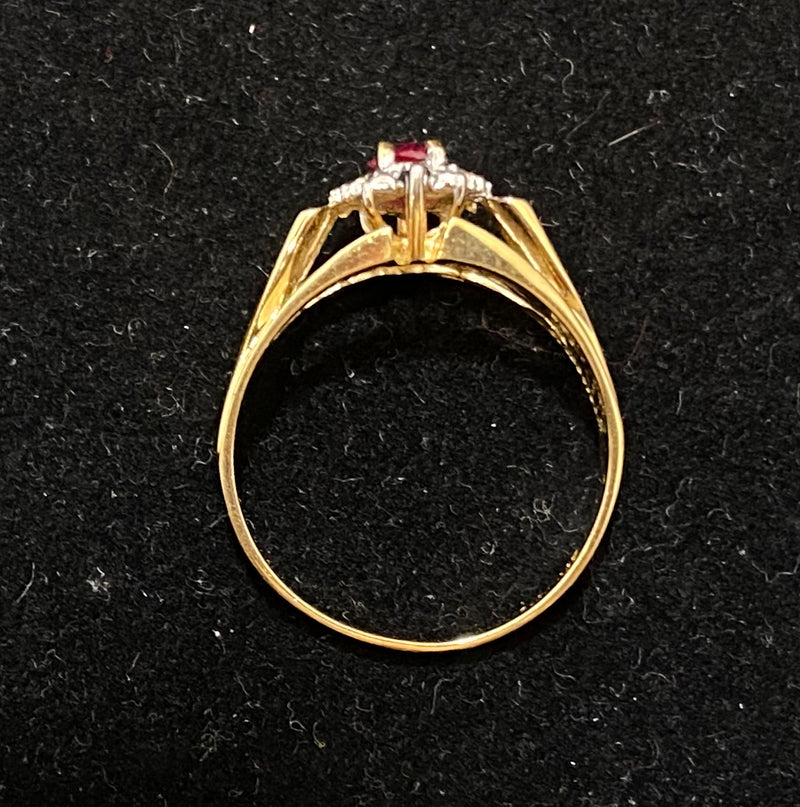 Designer Solid Yellow Gold Rubellite & Diamonds Ring - $2.5K Appraisal Value w/CoA} APR57