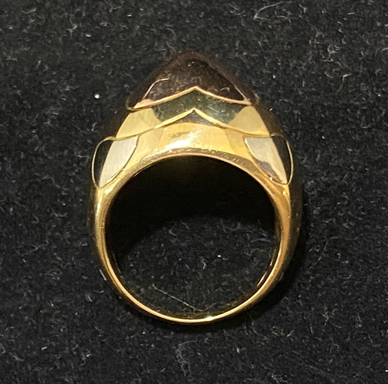 BVLGARI Antique Design Tri- Gold Pyramid Ring - $15K Appraisal Value w/CoA} APR57
