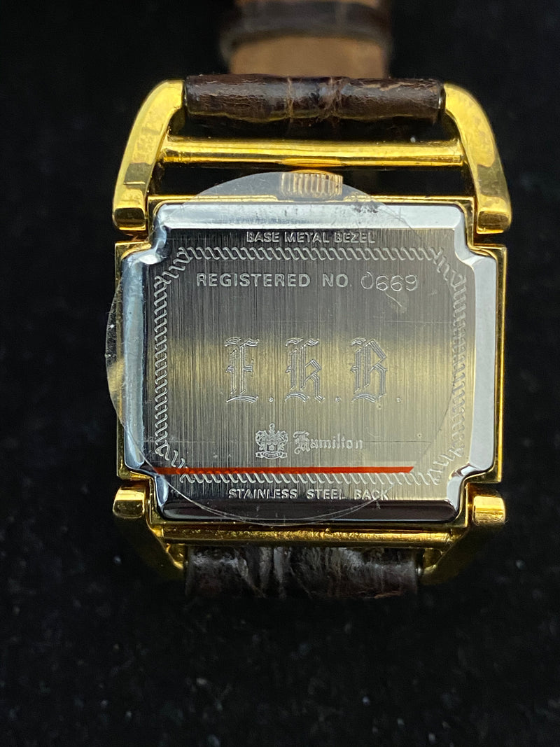 HAMILTON Gold Tone Vintage circa 1940 Base Metal Bezel Wristwatch - $3K APR Value w/ CoA! APR 57