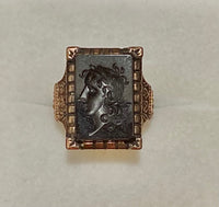 1910’s Unique Designer Solid Rose Gold with Intaglio Onyx Signet Ring - $10K Appraisal Value w/CoA} APR57