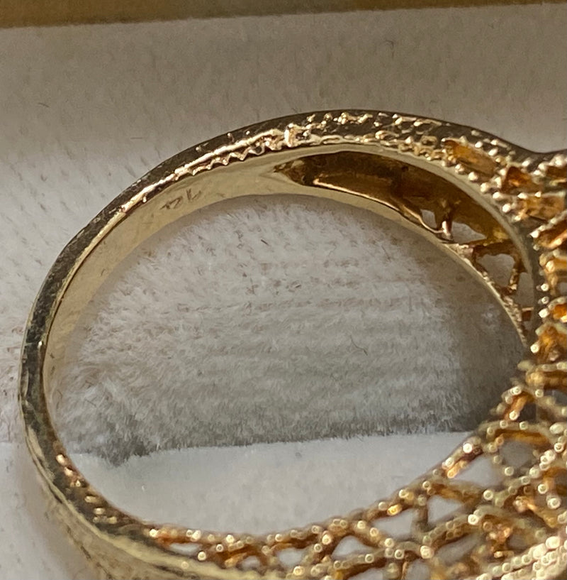 Designer Handmade Solid Yellow Gold Amethyst Ring - $6K Appraisal Value w/CoA} APR57