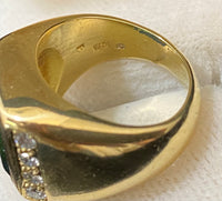 High-end European Design 18K Yellow Gold with Garnet & Diamonds Ring - $15K Appraisal Value w/CoA} APR57