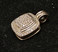 DAVID YURMAN Vintage Sterling Silver with Diamonds Pendant 10K Appraisal Value w/CoA} APR57