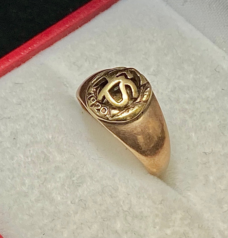 1920 Antique Design F High School Class Ring - $6K Appraisal Value w/CoA} APR57
