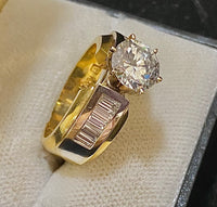 Incredible Designer 18K Yellow Gold Diamond Accent Engagement Ring - $75K Appraisal Value w/CoA} APR57