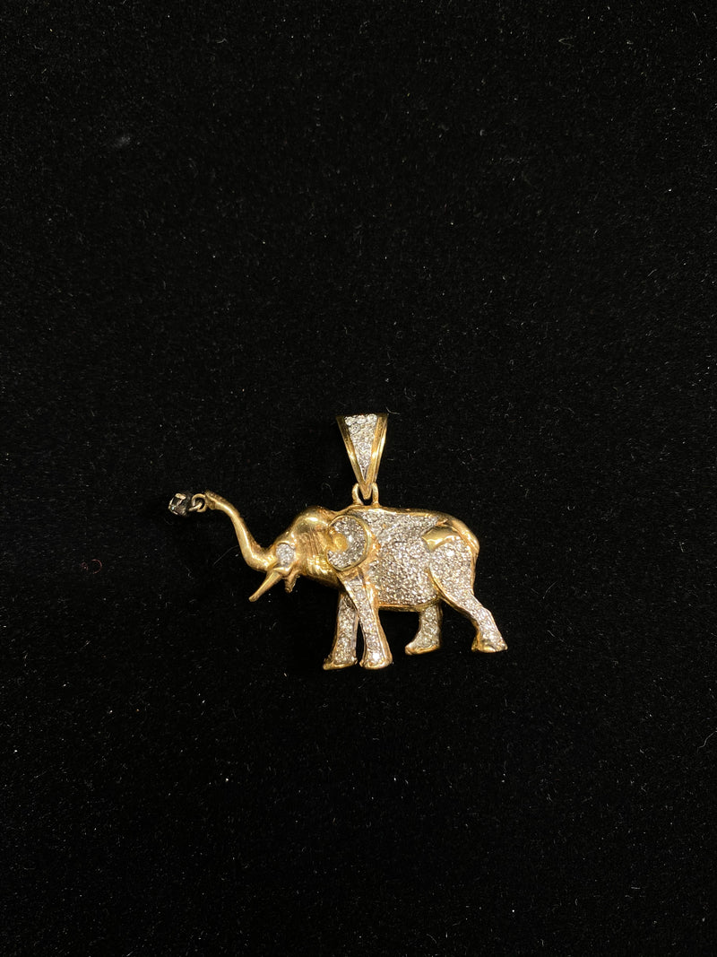 VCA style Intricate Handcraft SYG Elephant 70 Diamonds Pendant  w $15K COA!!!! } APR 57