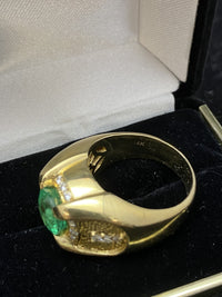 Incredible Designer Solid Yellow Gold Emerald & Diamond Ring - $50K Appraisal Value w/ CoA! APR 57