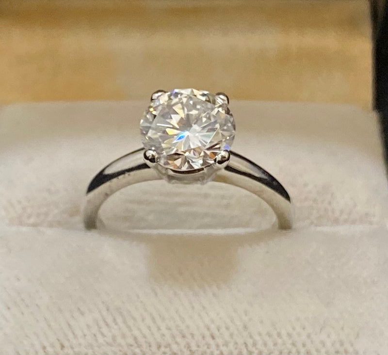 Amazing Platinum & Diamond Solitaire Engagement Ring - $80K Appraisal Value w/CoA} APR57
