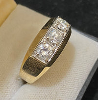 Incredibly Unique Solid Yellow Gold 1.80 Ct. 3-Diamond Ring - $20K Appraisal Value w/CoA} APR57