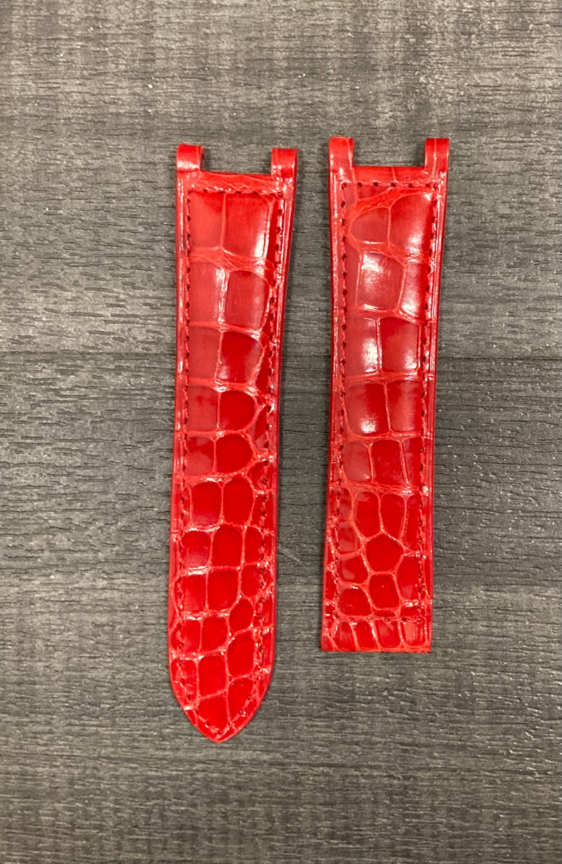 CARTIER Red Crocodile Padded Watch Strap for Deployment - $800 APR VALUE w/ CoA! ✓ APR 57