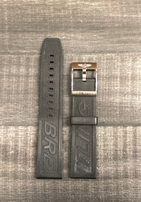 BREITLING Black Rubber Watch Strap  - $400 APR VALUE w/ CoA! ✓ APR 57