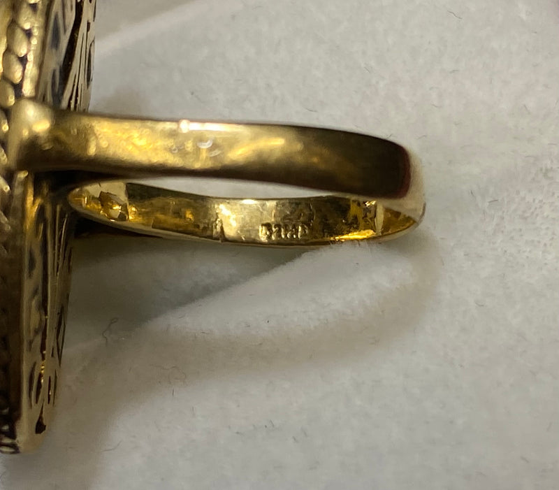 1930’s European Designer 18K Yellow Gold with Onyx Ring - $10K Appraisal Value w/CoA} APR57