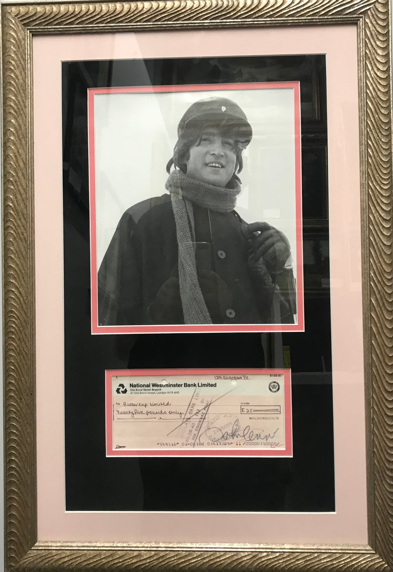JOHN LENNON Autographed Check w/ Photo - $100K Appraisal Value! APR 57