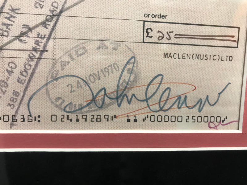 JOHN LENNON Autographed Check w/ Photo - $100K Appraisal Value! APR 57
