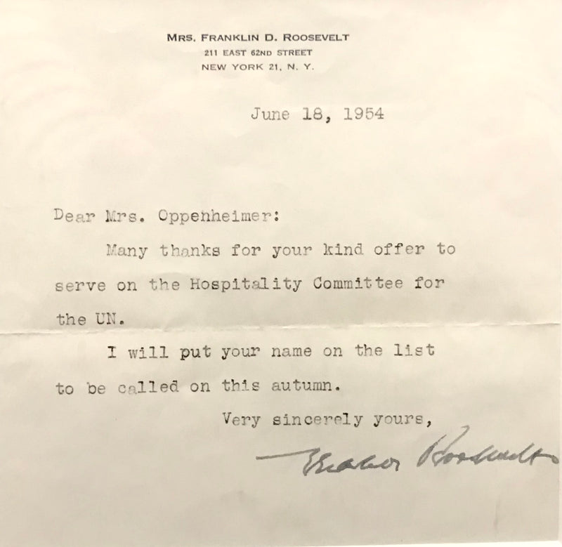 ELEANOR ROOSEVELT Collection of Moments and Memories w/ Signed Letter - APR $3K* APR 57