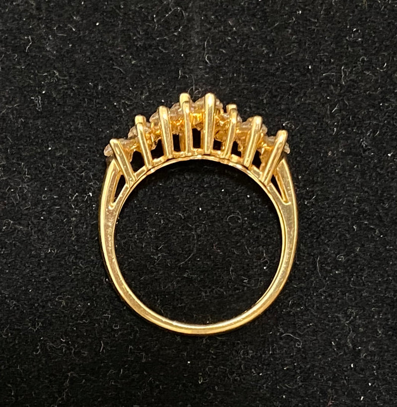 Unique Designer Solid Yellow Gold CZ Cocktail Ring - $2.5K Appraisal Value w/CoA} APR57