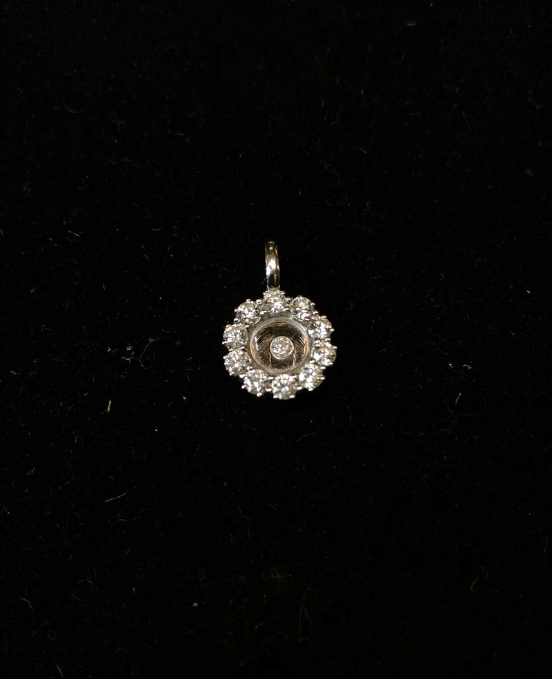 Chopard’s 18KWG Floating Happy Diamond Pendant w 11 Diamonds  -$10K APR w/ CoA } APR 57