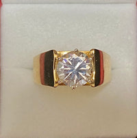 Unique Designer Solid Yellow Gold with White Topaz Ring - $3K Appraisal Value w/CoA} APR57