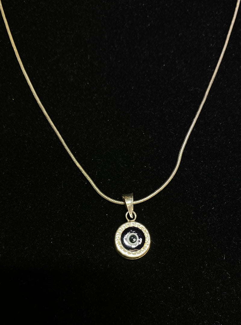 Sterling Silver Evil Eye Blue Enamel Pendant Necklace - $1K Appraisal Value w/CoA} APR 57