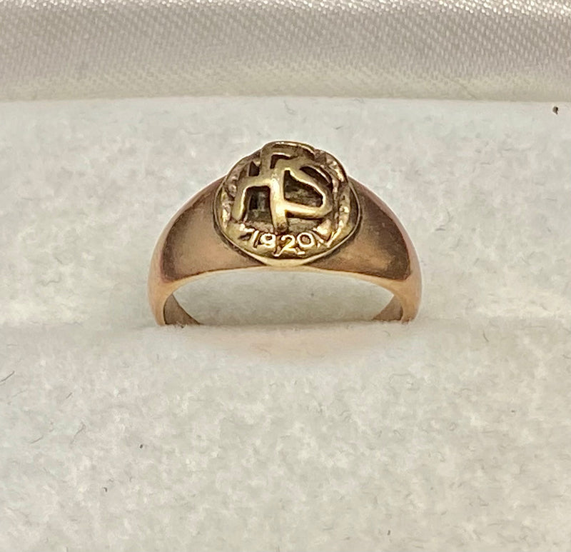 1920 Antique Design F High School Class Ring - $6K Appraisal Value w/CoA} APR57