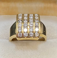 Beautiful Unique Solid Yellow Gold 24-Diamond Ring - $8K Appraisal Value w/CoA} APR57