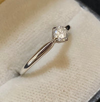 Designer KEEPSAKE Solid White Gold Diamond Solitaire Engagement Ring - $3K Appraisal Value w/CoA} APR57