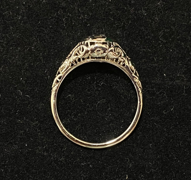 Victorian Intricate Design Solid White Gold Diamond Ring - $10K Appraisal Value w/CoA} APR57