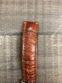 MICHELLE BRAND Brown Alligator Leather Padded Watch Strap - $600 APR VALUE w/ Co✓ APR 57