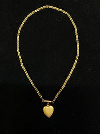 1880’s Vintage Solid Yellow Gold with Diamond Heart Necklace - $5K Appraisal Value w/CoA} APR 57