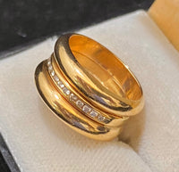 Vintage 1940's Intricate Solid Yellow Gold 15-Diamond Ring - $12K Appraisal Value w/CoA} APR57