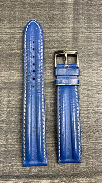 OMEGA Blue Padded Leather Watch Strap w/ Accent Stitching - $600 APR VALUE w/ CoA! ✓ APR 57
