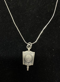 NYU New York University Sterling Silver Violet Shield Pendant Necklace - $2K Appraisal Value w/ CoA! APR 57