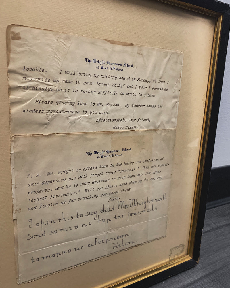 HELEN KELLER Rare Signed Letter, Typed on Wright-Humason School Stationery - $20K VALUE* APR 57