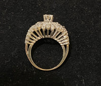 1950's Antique Design 18K White Gold with 69 Diamonds Cocktail Ring - $12K Appraisal Value w/CoA} APR57