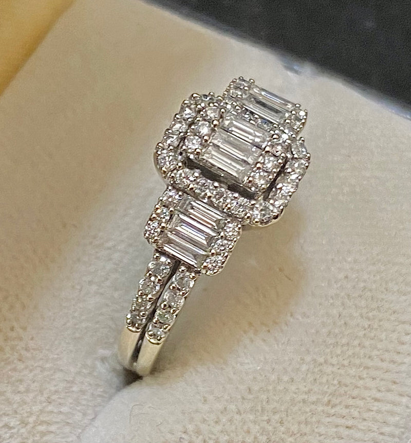 Unique Designer Solid White Gold Ring with 55-Multi-cut-Diamonds - $15K Appraisal Value w/CoA} APR57