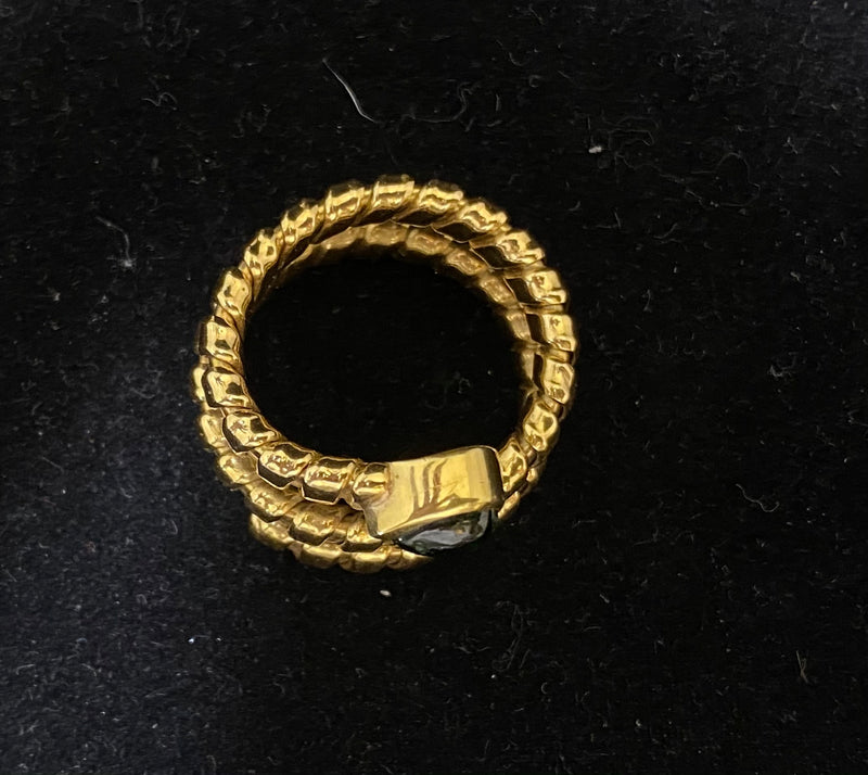 Bvlgari Style 18K Yellow Gold with Tsavorite Garnet Snake like Ring - $10K Appraisal Value w/ CoA! } APR57