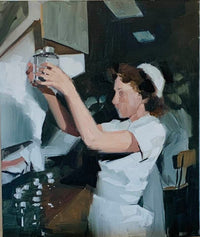 MARK TENNANT "Bottle Girl" Oil on Canvas APR 57