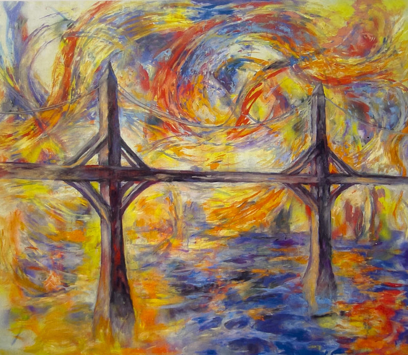 PETER PASSUNTINO "Bridge" Oil on Canvas - $1.5K Appraisal Value! APR 57