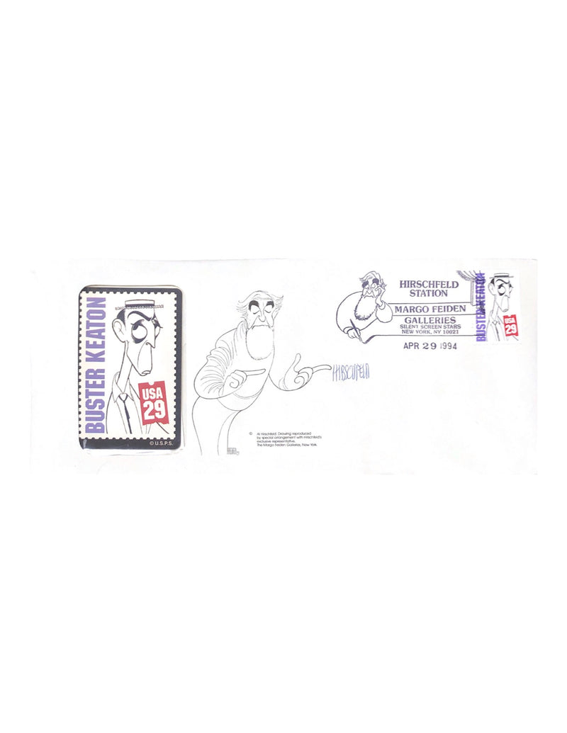 Al Hirschfeld Signed First Day Cover of Buster Keaton - $1K APR Value w/ CoA! APR 57