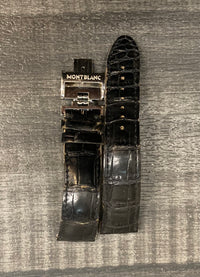 MONT BLANC Black Padded Crocodile  Watch Strap - $800 APR VALUE w/ CoA! ✓ APR 57