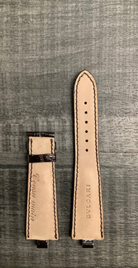 BVLGARI Diagono Brown Padded Crocodile Leather Watch Strap - $800 APR VALUE w/ CoA! ✓ APR 57