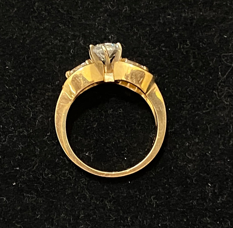Unique Designer Solid Yellow Gold Oval Diamond Ring with Accent Stones - $60K Appraisal Value w/CoA} APR57